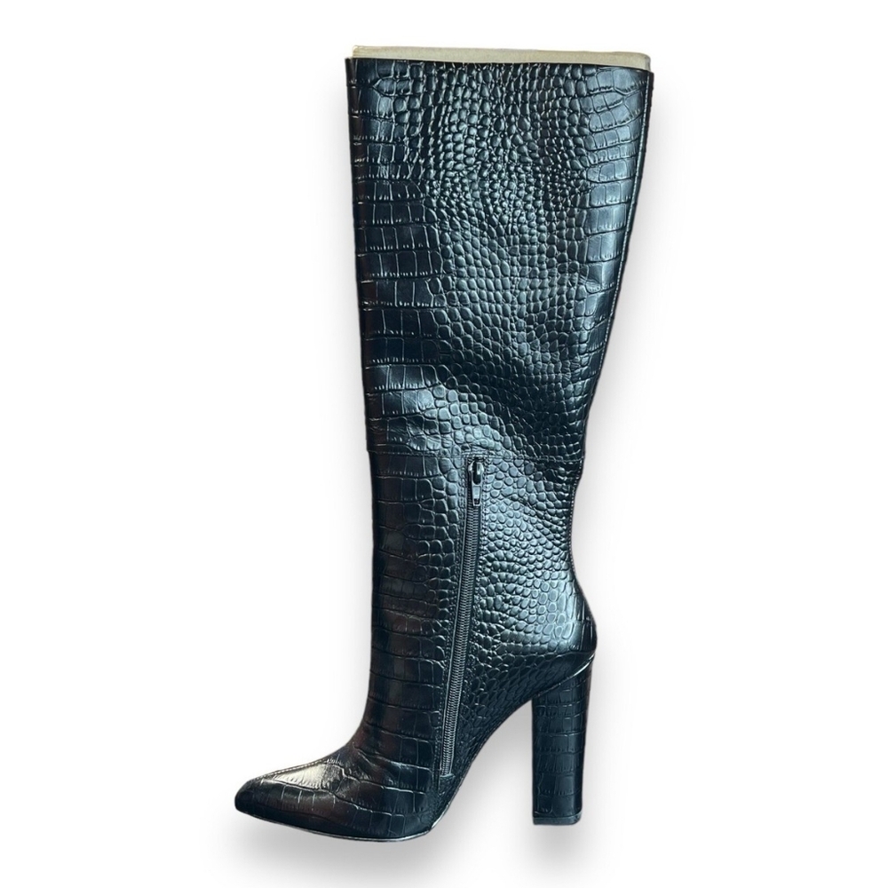 Aldo IBLIA Black Croc-Patterned Heeled Boots